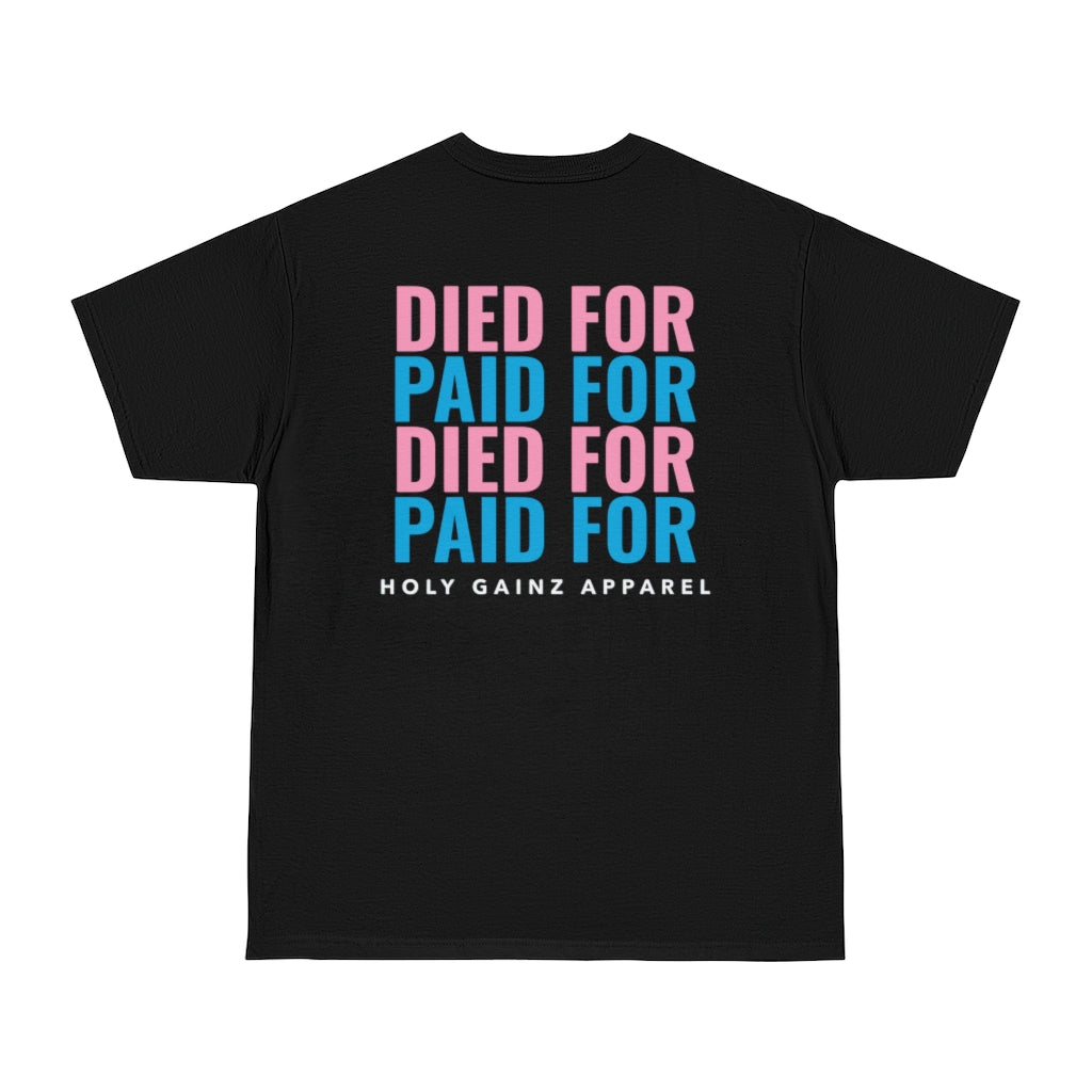 Holy Gainz Apparel Died For Paid For Unisex Classic Pump Cover Heavyweight Tee