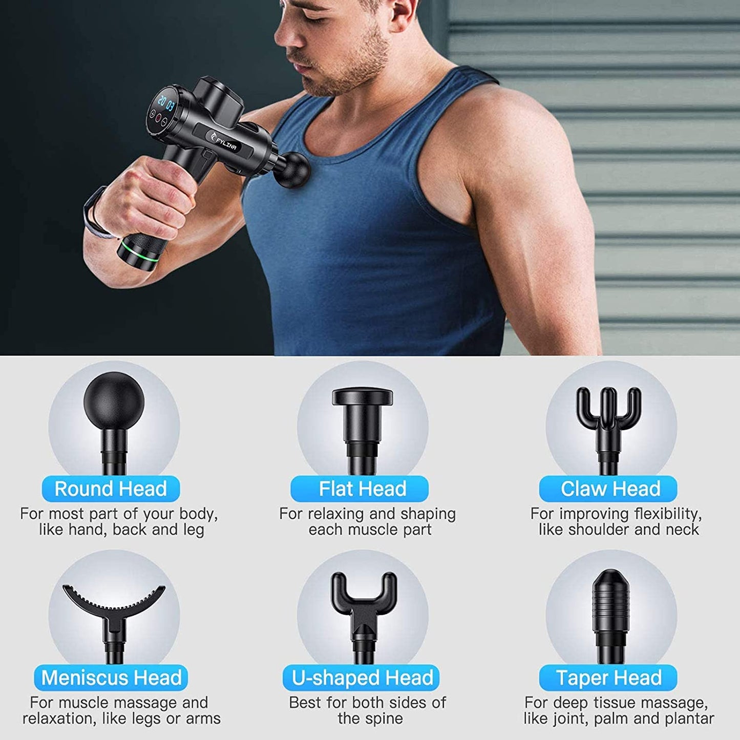 Massage Gun Deep Tissue Massager - Black