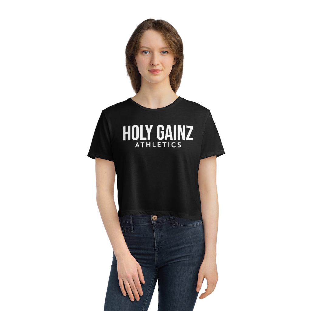 Holy Gainz Apparel ATHLETICS Women's Flowy Cropped Tee