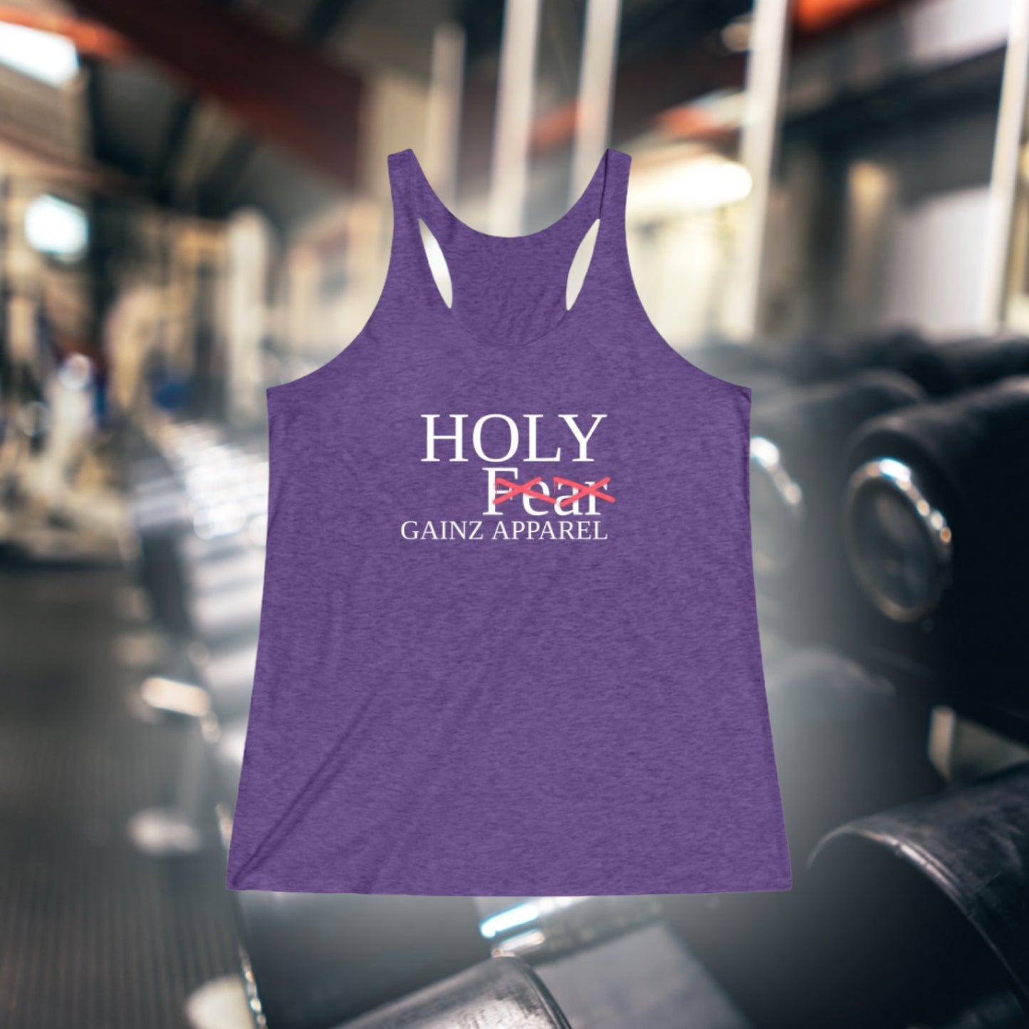 Women's Holy Gainz Apparel No Fear Tri-Blend Racerback Tank