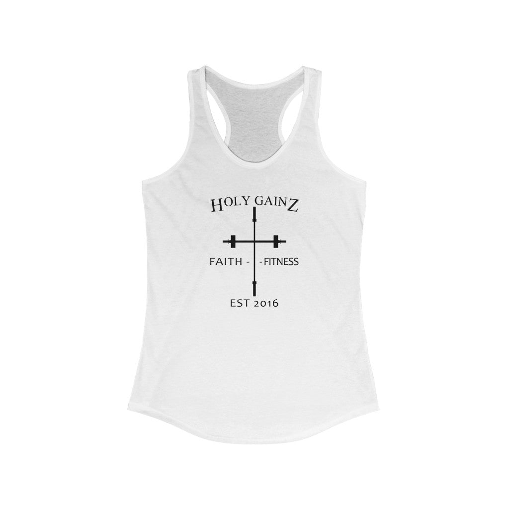 Women's Holy Gainz Apparel Classic Racerback Faith and Fitness Tank