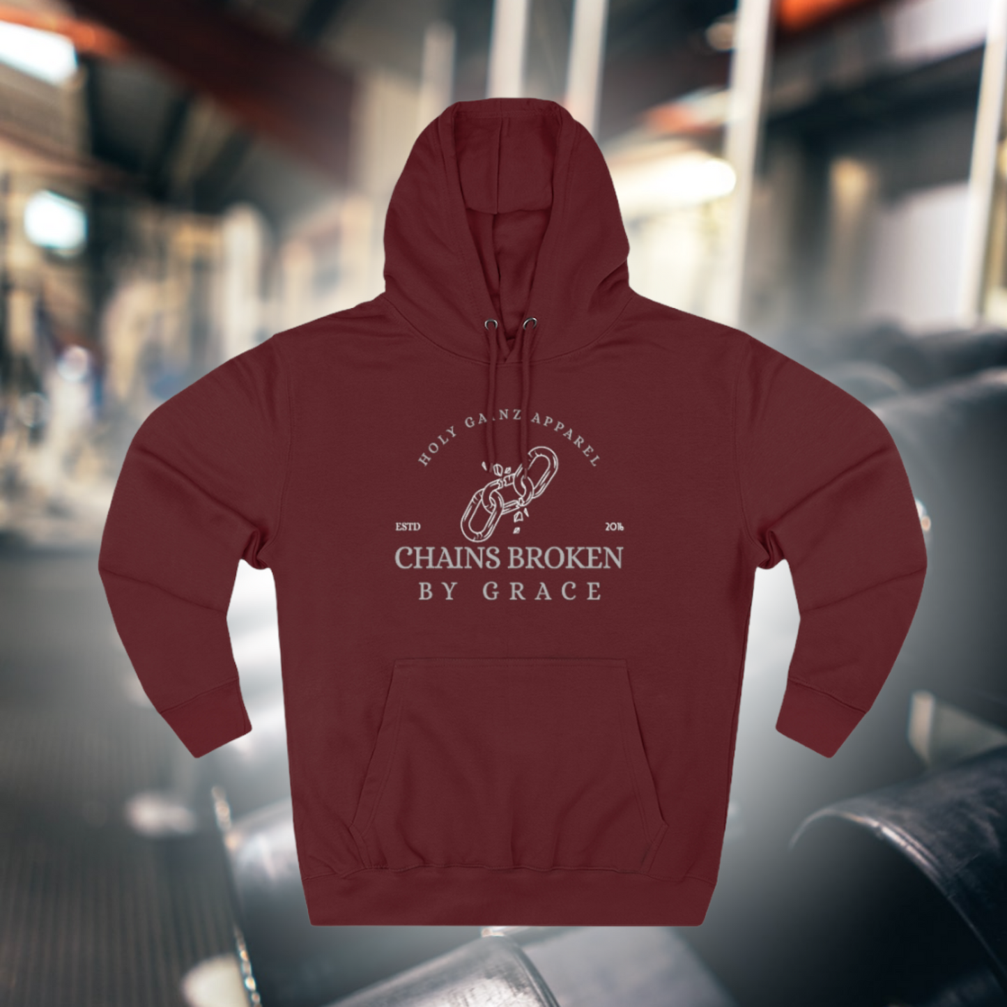 Holy Gainz Apparel Chains Broken By Grace Unisex Premium Hoodie