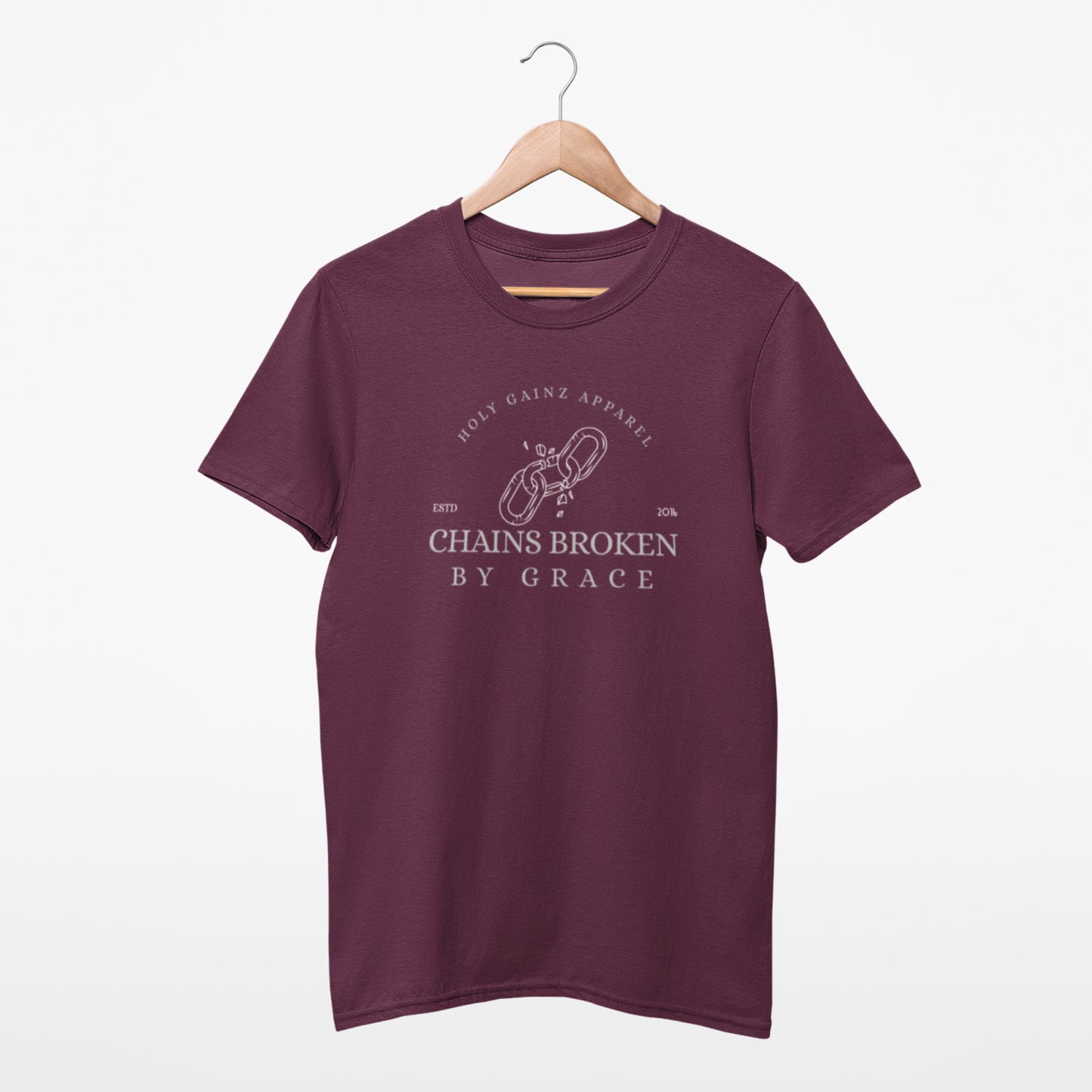 (LAST CHANCE) Holy Gainz Apparel "Chains Broken By Grace" Unisex Tee
