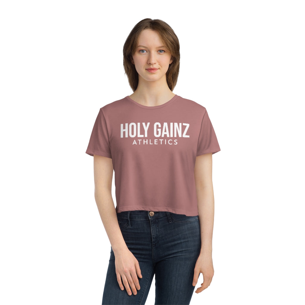 Holy Gainz Apparel ATHLETICS Women's Flowy Cropped Tee