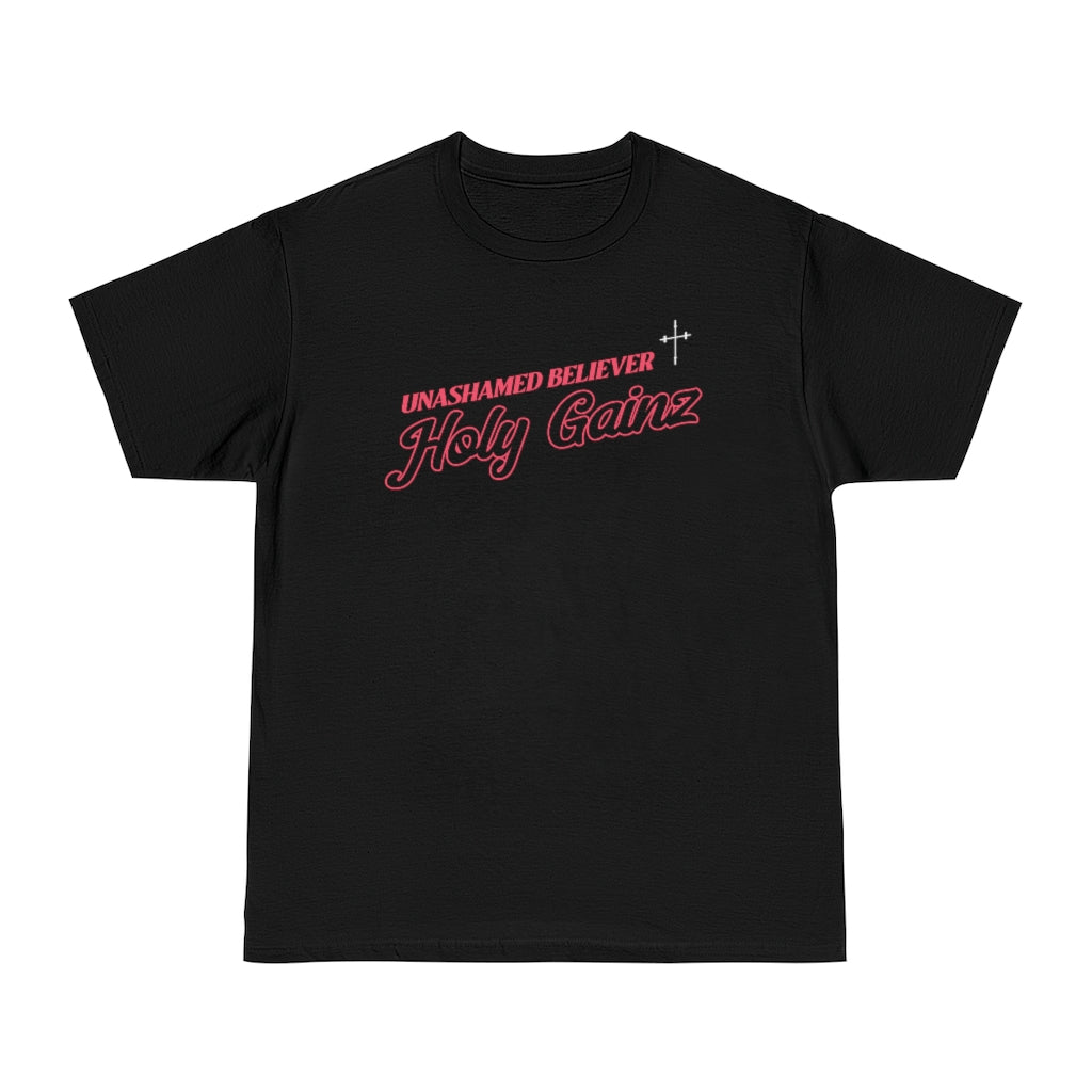 Holy Gainz Apparel Unashamed Believer Unisex Classic Pump Cover Heavyweight Tee