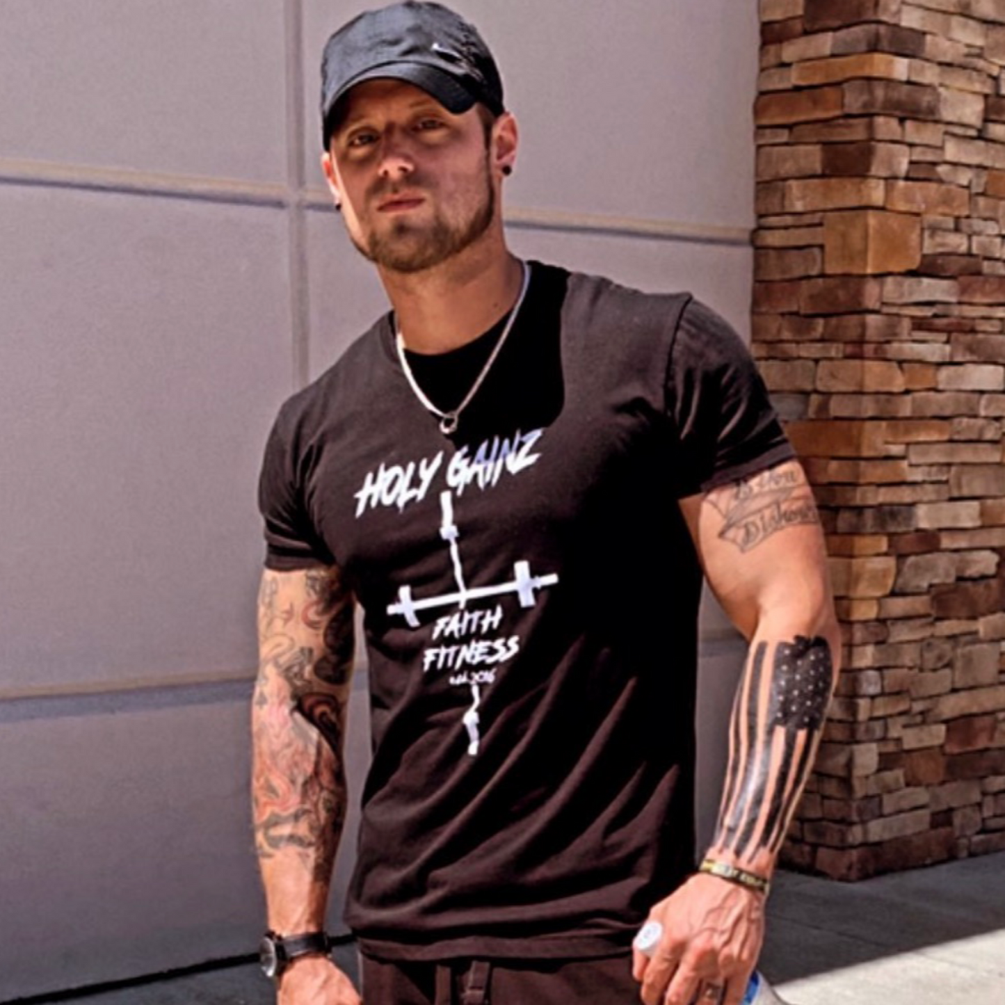 Holy Gainz Apparel FAITH FITNESS LOGO Blend Unisex Tee