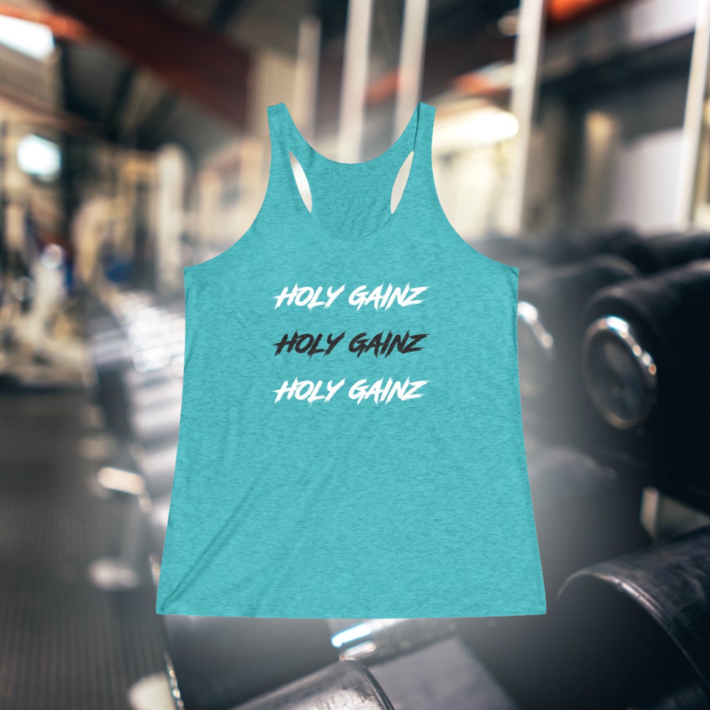 Women's Holy Gainz Apparel Triple Tri-Blend Racerback Tank Top