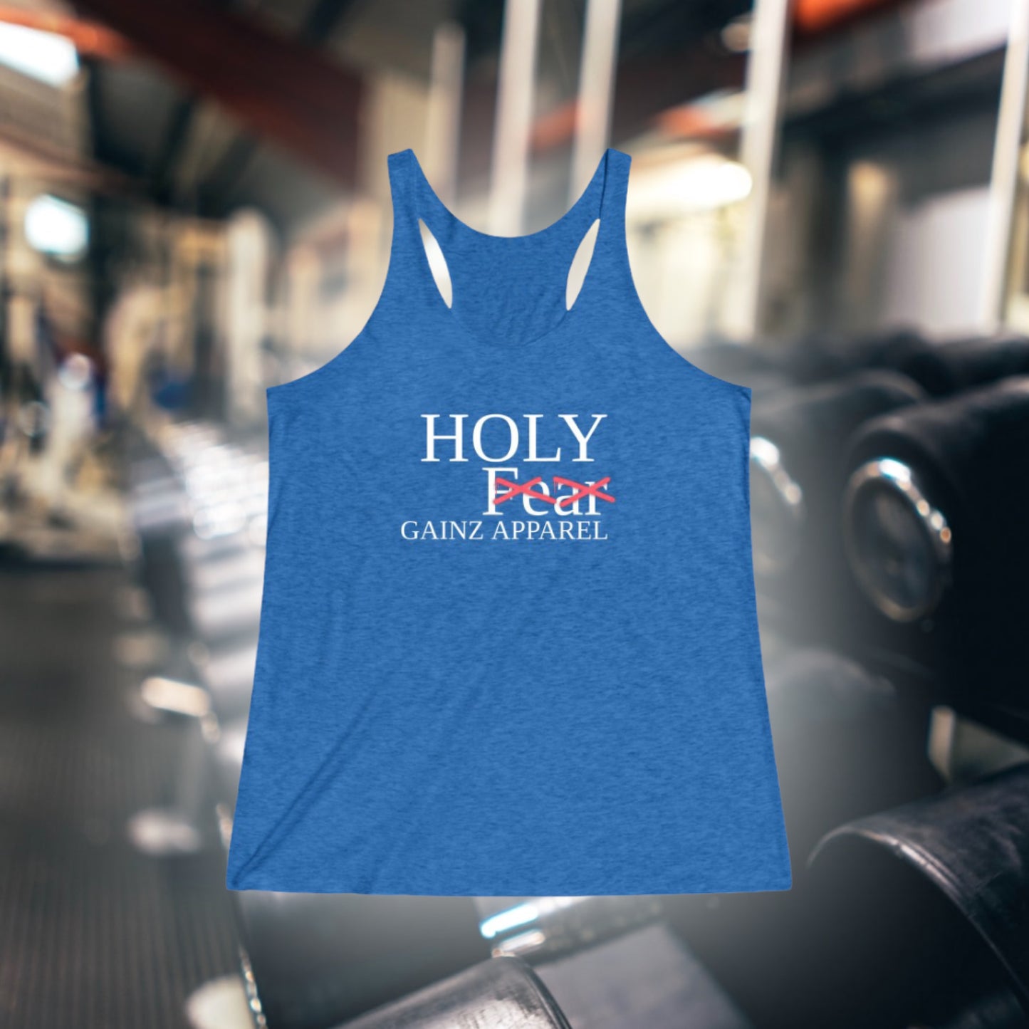 Women's Holy Gainz Apparel No Fear Tri-Blend Racerback Tank