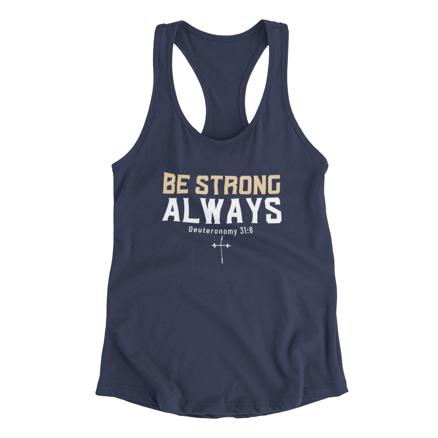 Holy Gainz Apparel Be Strong Always Racerback Women’s Tank Top