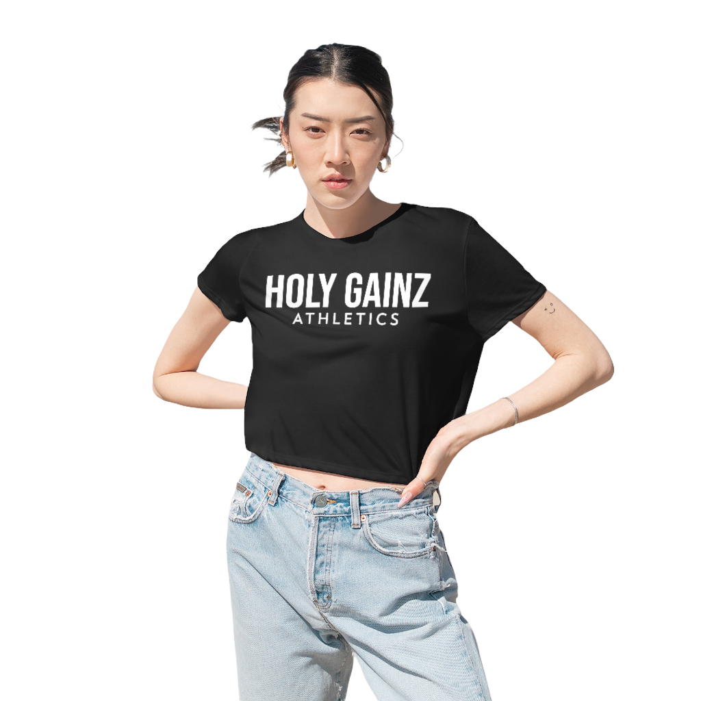 Holy Gainz Apparel ATHLETICS Women's Flowy Cropped Tee
