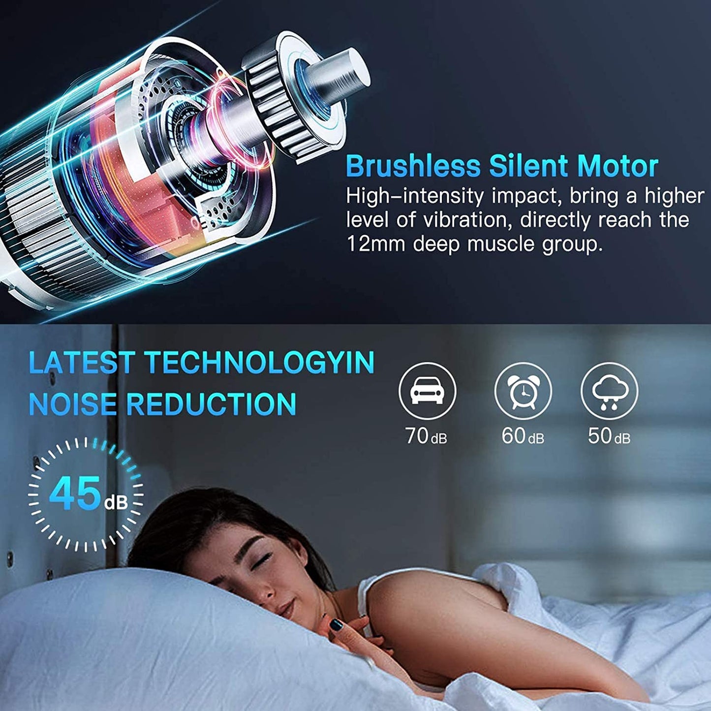 Massage Gun Deep Tissue Massager - Black