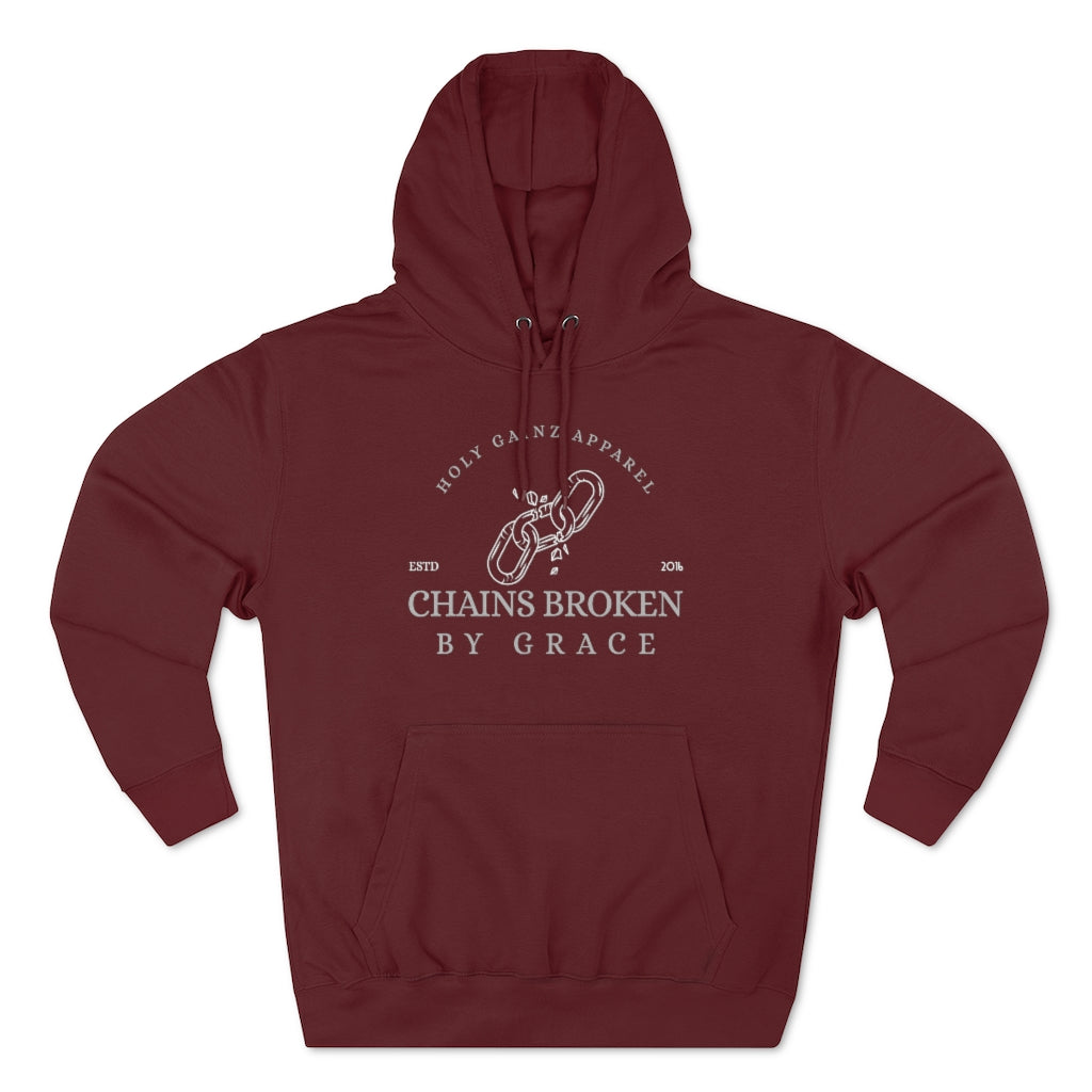 Holy Gainz Apparel Chains Broken By Grace Unisex Premium Hoodie