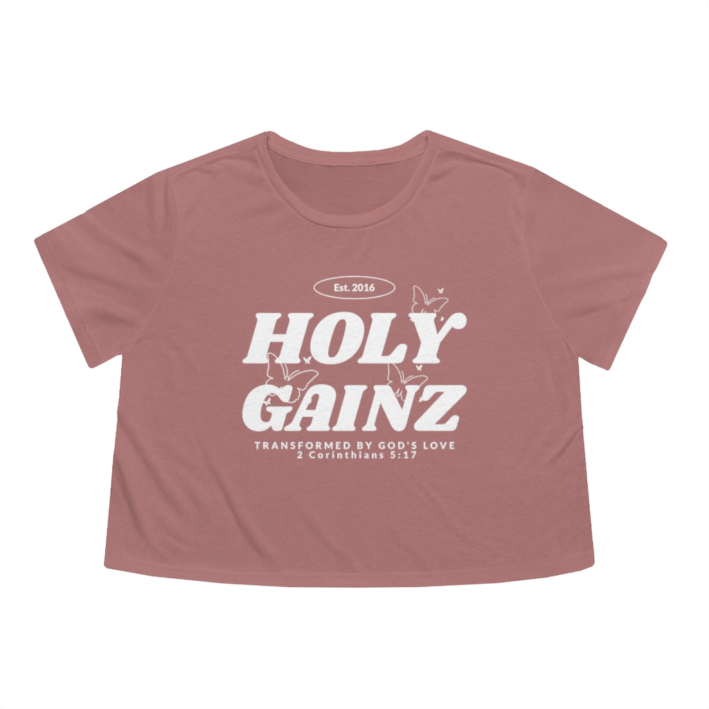 Holy Gainz Apparel Transformed Women's Flowy Cropped Tee