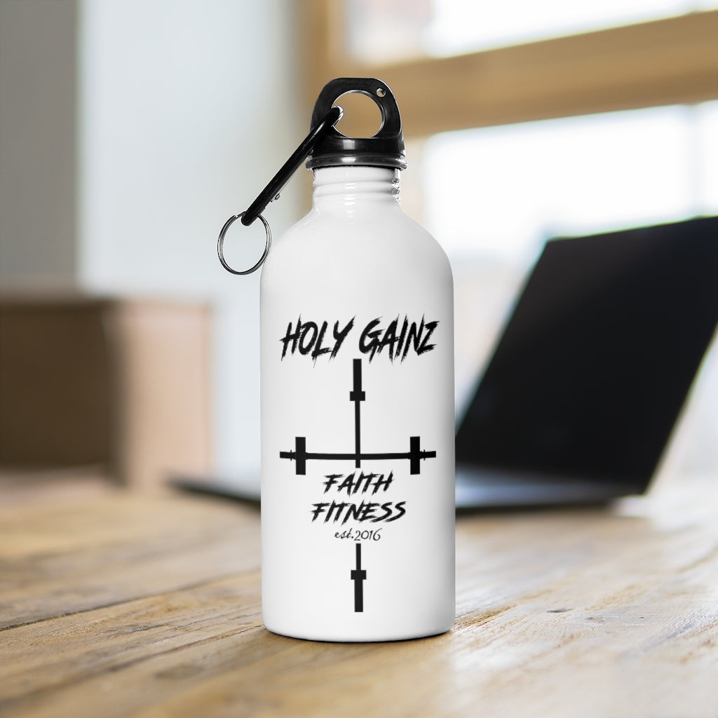 Holy Gainz Apparel Stainless Steel Faith and Fitness Gym Water Bottle