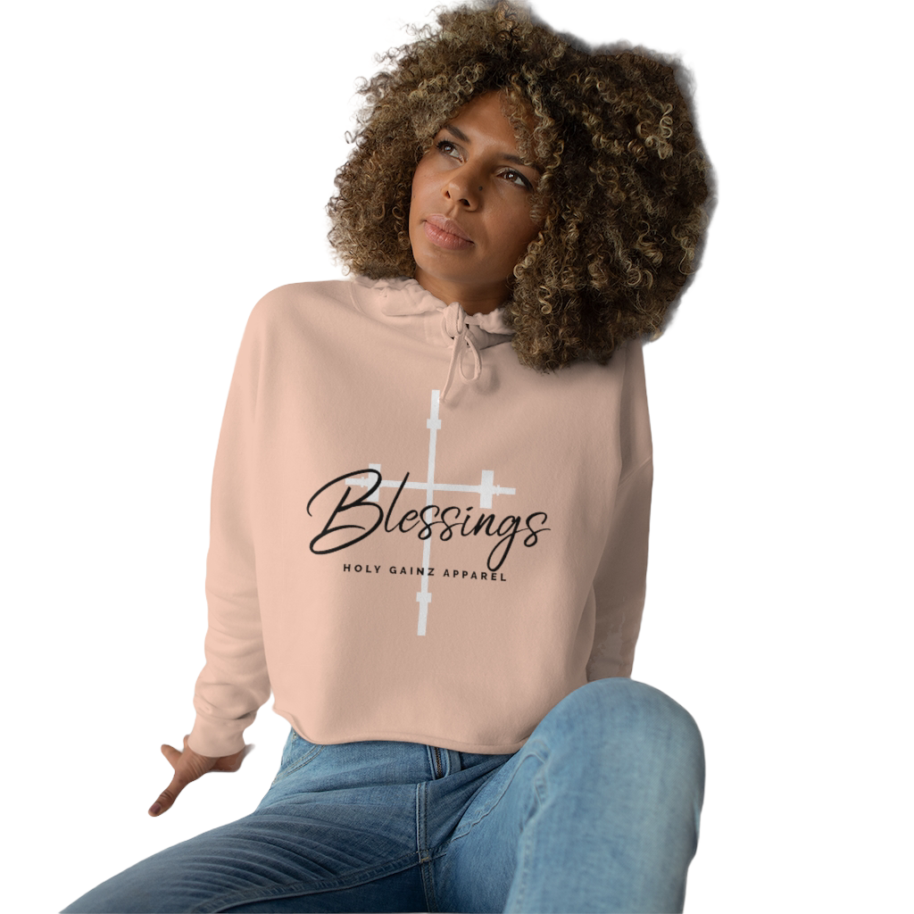 Holy Gainz Apparel BLESSINGS Crop Hoodie