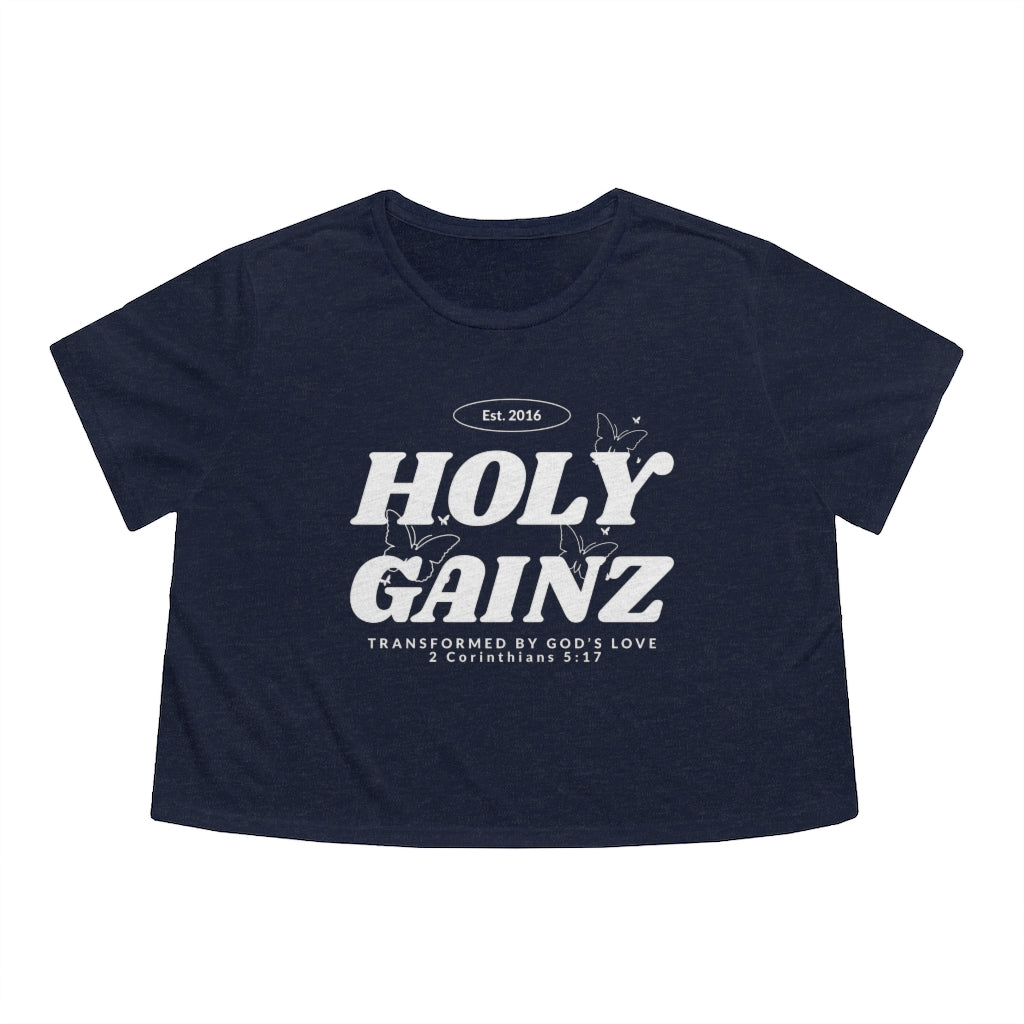 Holy Gainz Apparel Transformed Women's Flowy Cropped Tee